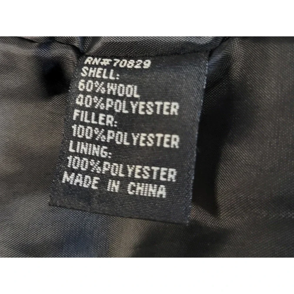 Carbon Coat Mens XL Charcoal Gray Wool Blend Car Coat Button Front Lined Pockets